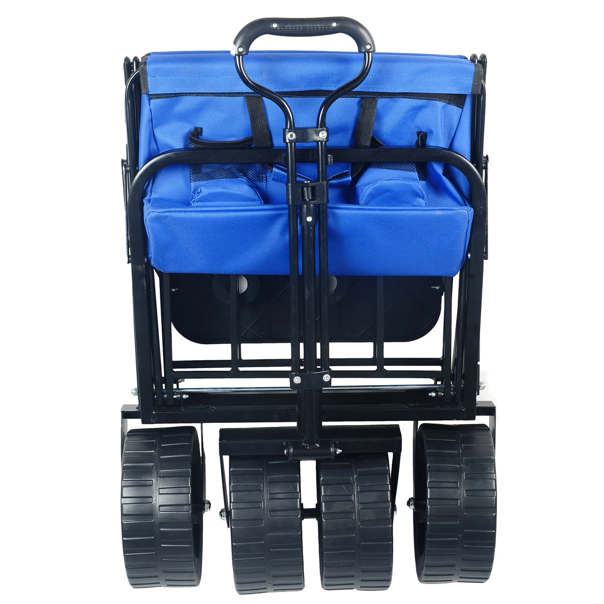 Carrito plegable para compras de jardín, carrito de playa, Metal azul