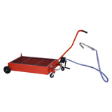 17-Gallon Low-Profile Oil Drain Pan with Pump- Red