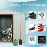 6ft x 5ft Outdoor Metal Storage Shed with Window White