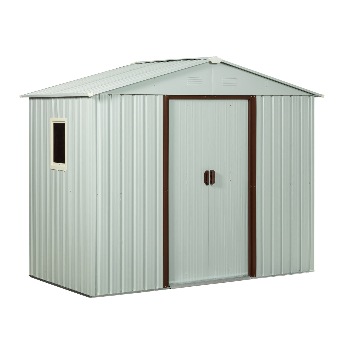 8ft x 4ft Outdoor Metal Storage Shed with Window White