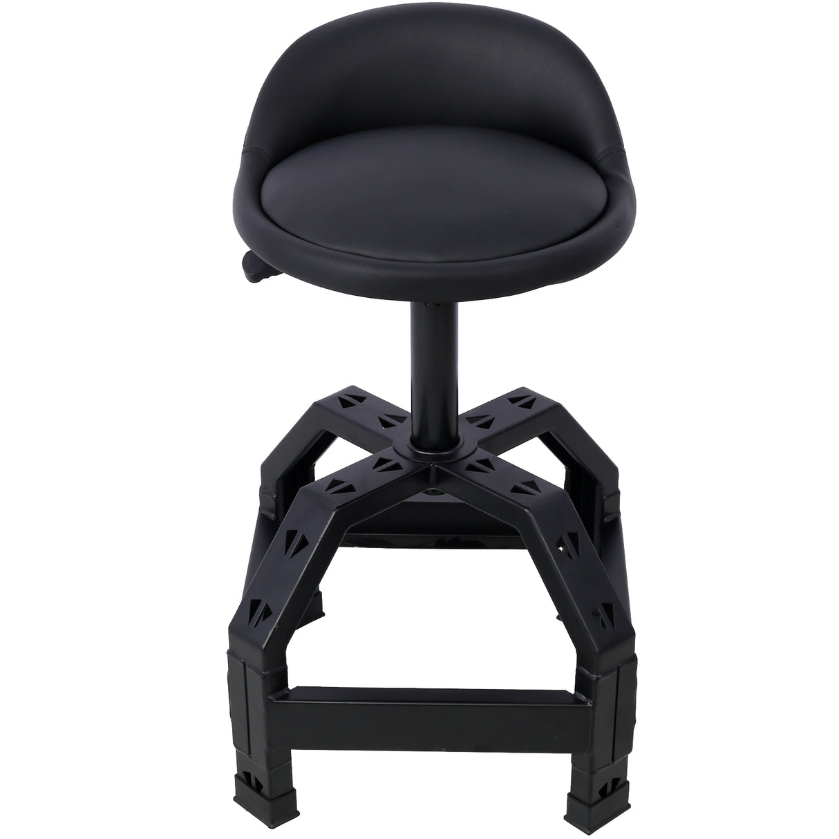 Pneumatic 360 Degree Swivel Stool Mechanics Rolling Creeper Seat Heavy Duty Black