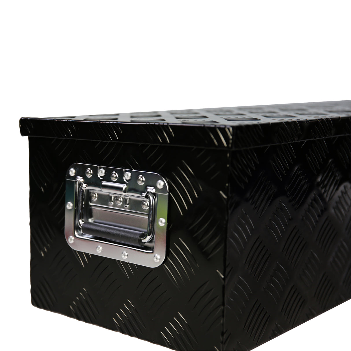 39 Inch Aluminum Long Tool Box Gas Strut Bed with Side Handle Lock and 2 Keys Storage for Truck Trailer Pickup (38.8"×12.8"×10.4")