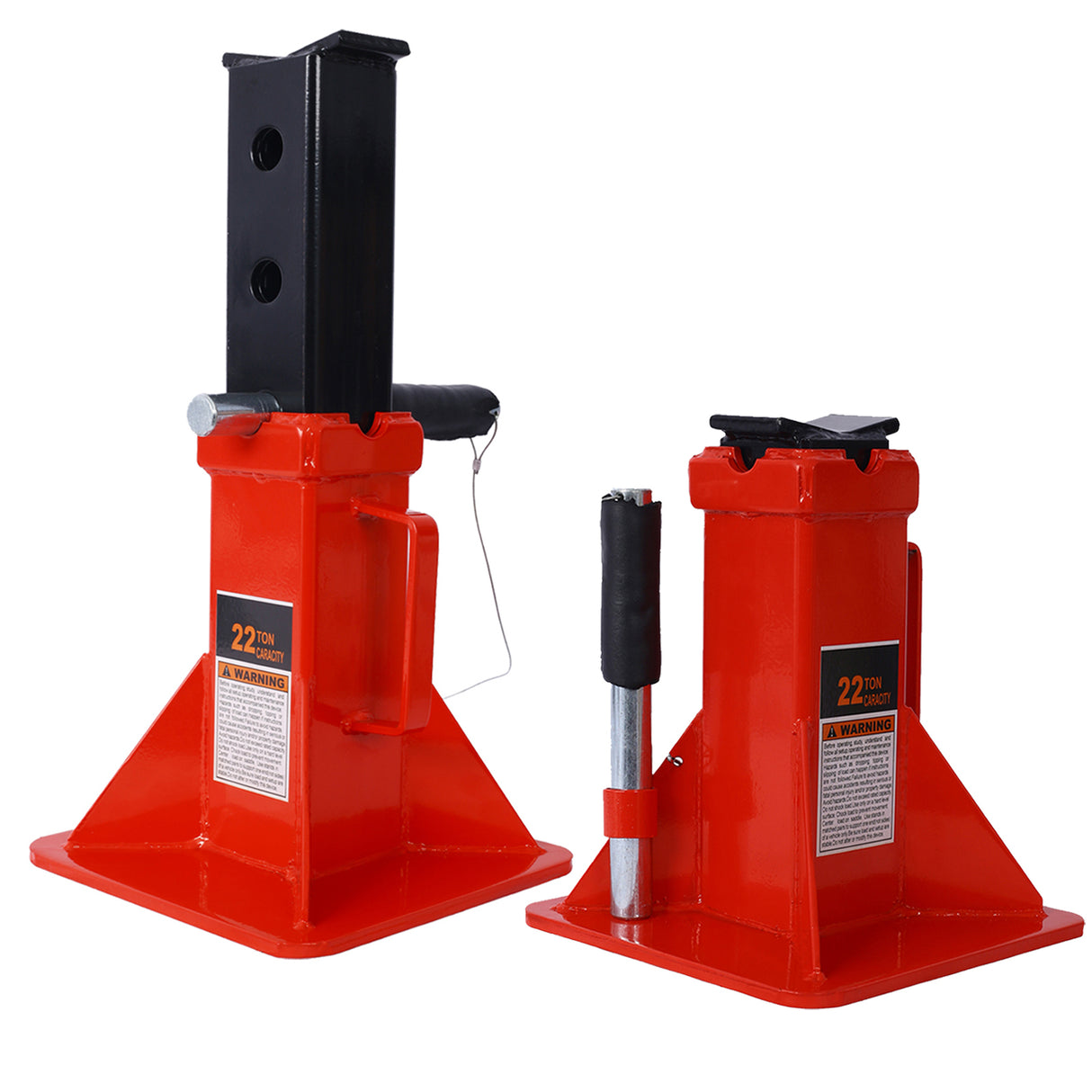 1 Pair Heavy Duty Pin Type Professional Car Jack Stand with Lock 22 Ton (44,000 lb) Capacity Red