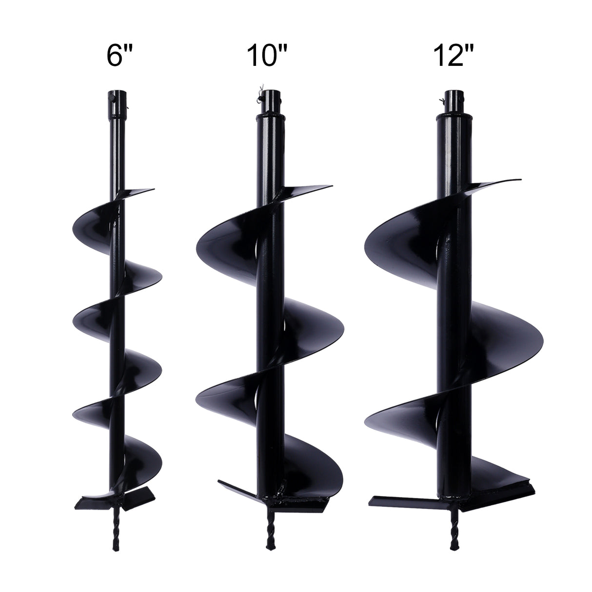 6IN+10IN+12IN borekrone for å plante hull Bulb Sengetøy Grave Post Planteverktøy for 3/4" akselgraver erstatningsbits Jordbit