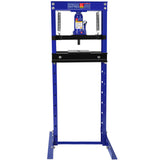 Hydraulic 12 Ton H-Frame Garage Floor Adjustable Shop Press with Plates Blue