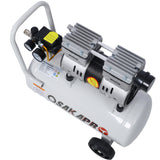 1.5HP Silent Oil-Free Air Compressor 8 Gallon Electric Shop Portable Lightweight with Wheels 70 DBA Noise Level with Automatic Drain Valve Light Gray