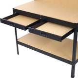 Steel Workbench Tool Storage Workshop Table W/Drawer and Peg Board 4xAC Outlets 2xUSB Ports