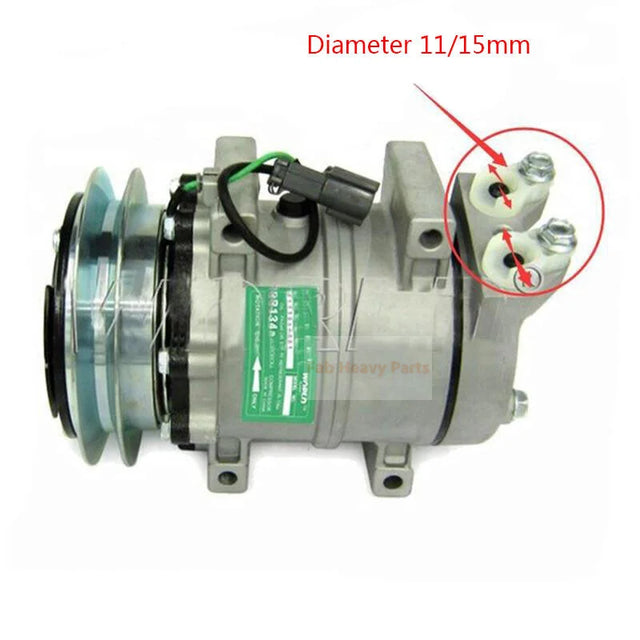 DKS15CH A/C Compressor 203979-6931 Fits for Komatsu Excavator PC120 PC120-6 PC120-6H PC120-6J PC120-6S PC120-6Z PC120LC-6E0 PC400LC-7 PC400LC-7-M1 PC400LC-7E0