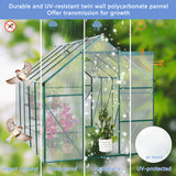 6X10FT Polycarbonate Greenhouse Raised Base at Anchor Aluminum Heavy Duty Walk-in para sa Outdoor Backyard sa All Season Green