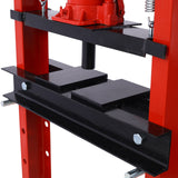 12-Ton Capacity Floor Mount with Press Plates H-Frame Garage Press Adjustable Working Table Height Red