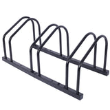 3 Bikes Floor Bike Stand Parking Rack Garage Storage Indoor/Outdoor 22-28" Wheel Max Tire Width 2.15" Black Painted