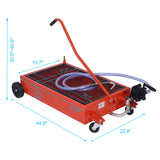 17-Gallon Low-Profile Oil Drain Pan with Pump- Red