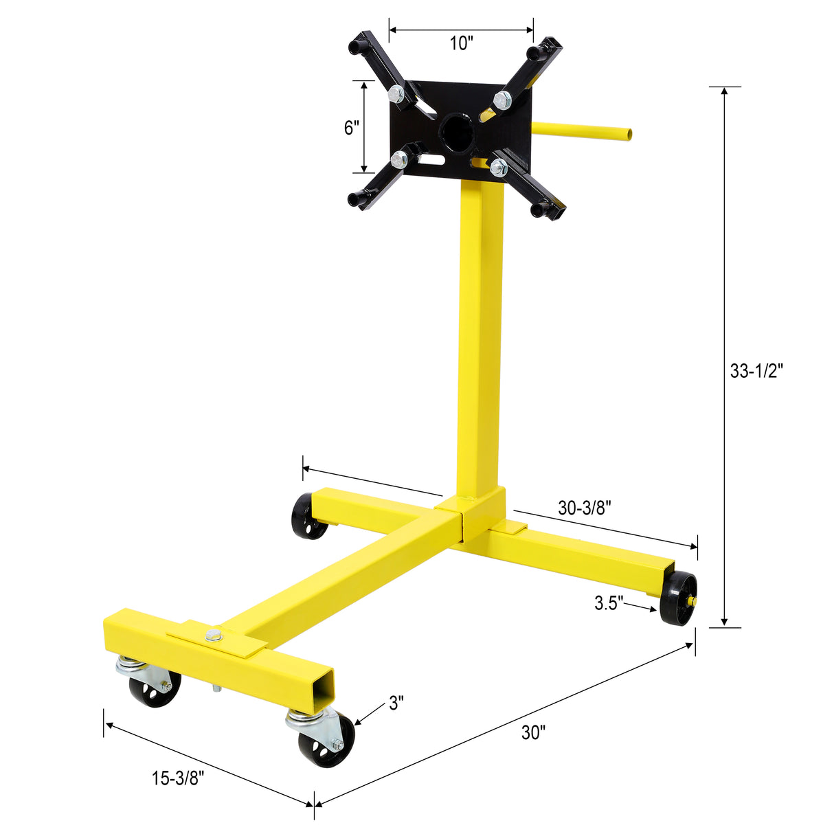 Rotating Coyote Engine Stand with 1000-Lb Capacity Hoists & Stands Test Run--Yellow