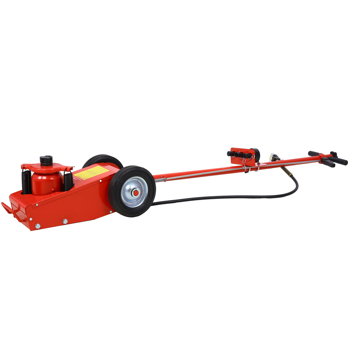 35 Ton Hydraulic Floor Jack Air Operated Axle Bottle with 4 Extension Saddle Set Built-in Wheels Red