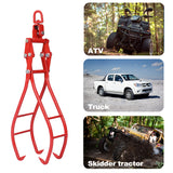 4 Claw Timber Log Lifting Logging Tongs Grabber Tong 36" Red