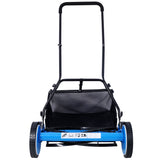 20-Inch 5-Blade Push Reel Lawn Mower with Grass Catcher 4 Wheels Blue