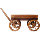 Wood Wagon Flower Planter Pot Stand W/Wheels Home Garden Outdoor Decor Brown