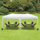 Auvent pliable de 10' x 20' avec 6 parois latérales amovibles, abri pour événements extérieur UPF 50+, tentes portables pour fêtes, plage, camping, mariage, auvent pop-up EZ - Blanc