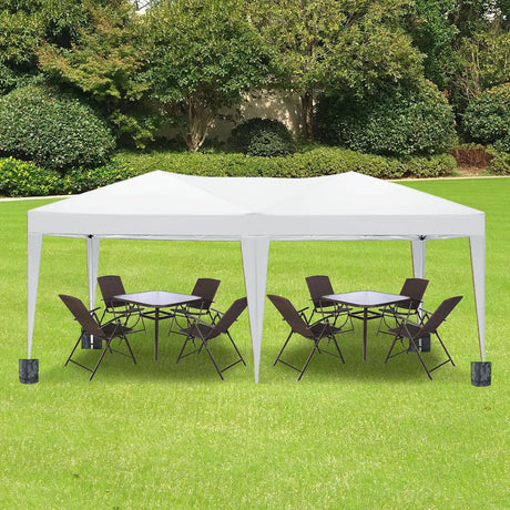 10'x20' Folding Canopy na may 6 na Matatanggal na Sidewalls Outdoor Event Shelter UPF 50+ Gazebo Portable Tent para sa mga Party Beach Camping Wedding EZ Pop Up Canopy--Puti