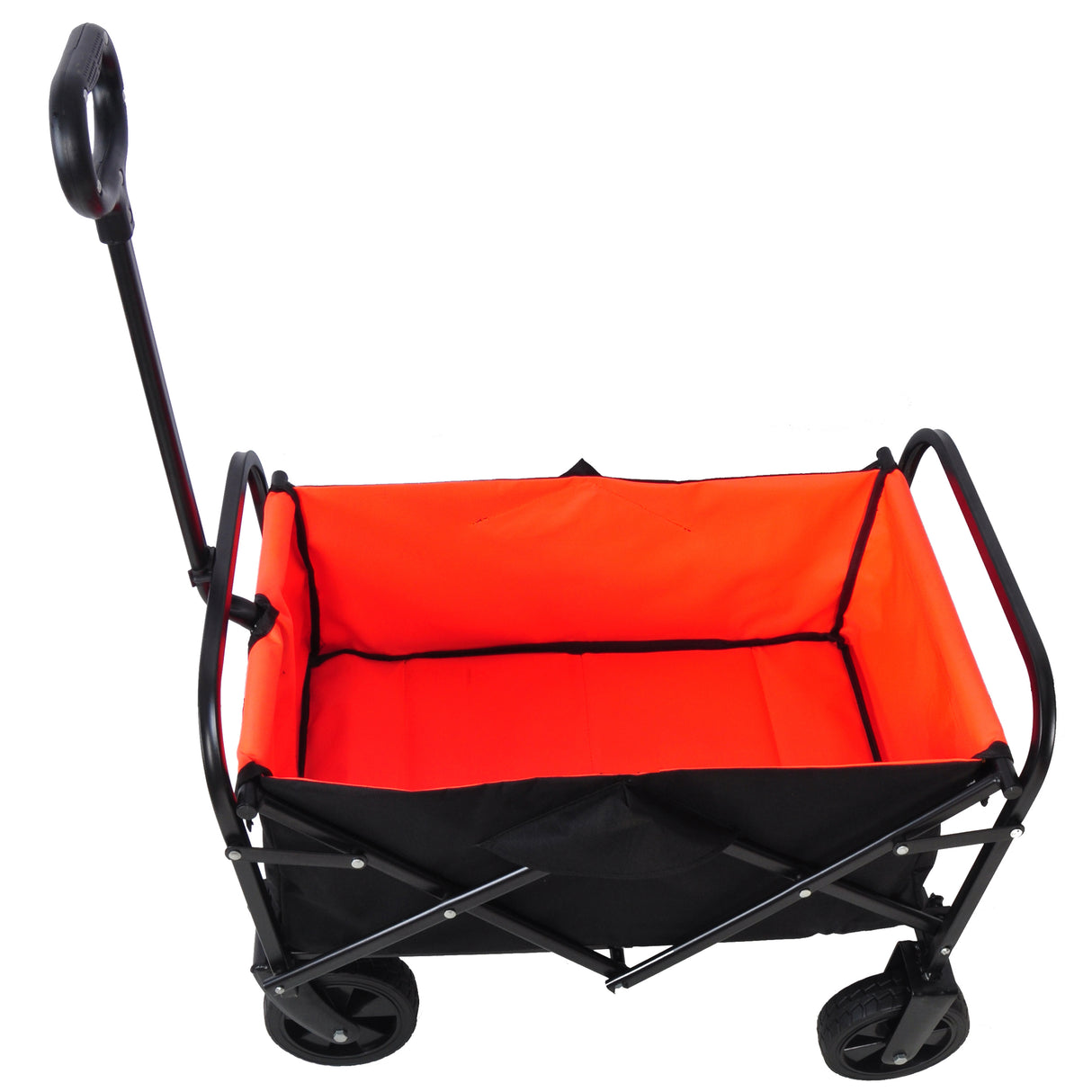 Mini Folding Wagon Garden Shopping Beach Cart Black Yellow