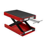 Lift Scissor Jack Steel Wide Deck Hoist Crank Center Stand 1100 LBS Capacity para sa Mga Motorsiklo na ATV Mga Dirt Bike