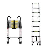 8.5FT Telescopic Ladder Aluminum Alloy Multi-Purpose Folding with Hooks and Triangular Support Frame Suitable for Outdoor work at Home or RV