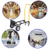 Hand Truck Dual Purpose 2 Wheel Dolly Cart at 4 Wheel Push Cart na may Swivel Wheels 330 Lbs Capacity Heavy Duty Platform Cart para sa Paglipat ng Warehouse Garden Grocery