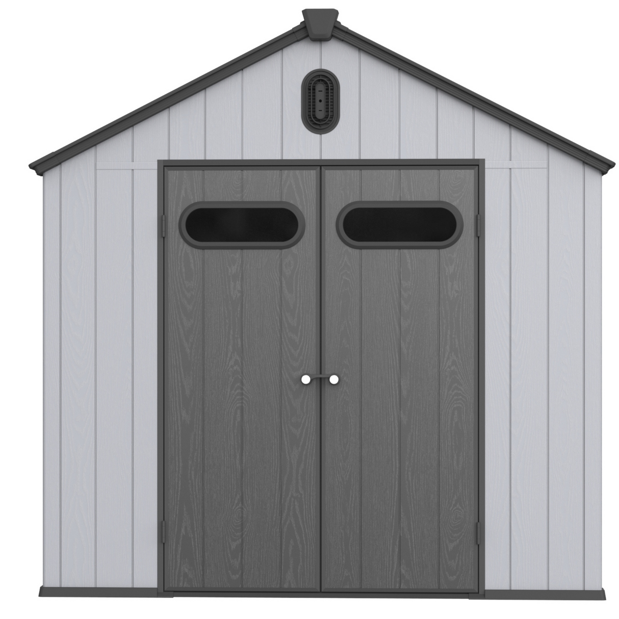 8×10ft Plastic Storage Shed para sa Backyard Garden Big Spire Tool Black Gray