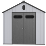 8×10ft Plastic Storage Shed para sa Backyard Garden Big Spire Tool Black Gray