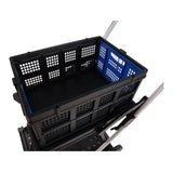 Folding Service Cart with Wheels Double-Decker For Shopping Library Office Warehouse Moving