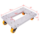 Movers Dolly Hochleistungs-Möbelwagen, 18'' x 12'' Aluminiumrahmen mit 3'' professionellen TPU-Rollen mit Bremsoption