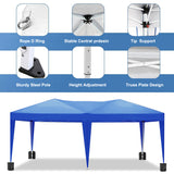 10'x20' EZ Pop Up Canopy Outdoor Portable Party Folding Tent with 6 Removable Sidewalls + Carry Bag + 4pcs Weight Bag--Blue