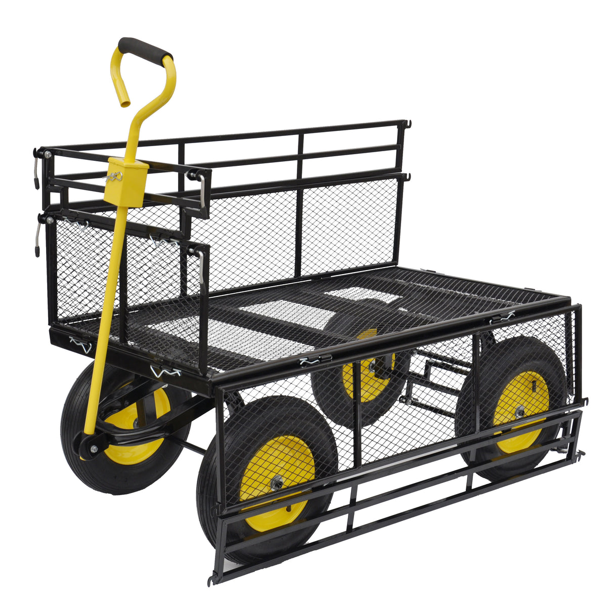 Big Wagon Cart Garden Trucks Transport Firewood Yellow Black