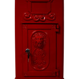 Mailbox Residential The Court Large-Capacity Letter Box Garden Floor Safety Outdoor Rainproof Postbox Statue--Red