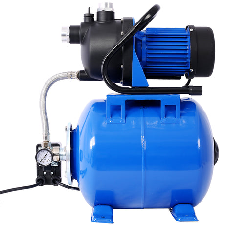 1.6HP Shallow Well Pump with Pressure Tank Garden Water Irrigation Automatic Booster Pump for Home Garden Lawn Farm