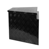 Caja de lengüeta de remolque de aluminio con placa de diamante de alta resistencia de 33 pulgadas, organizador de almacenamiento de herramientas para camioneta con cierre de sello resistente a la intemperie y llaves, negro 32,5 x 20,5 x 18,3 pulgadas