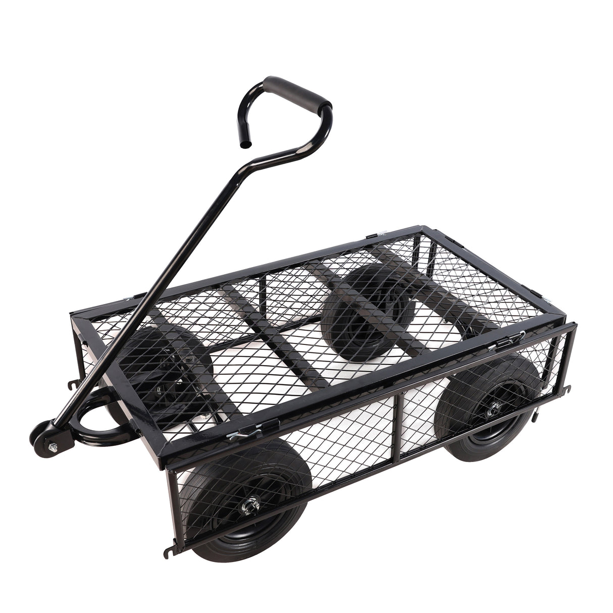 Roues solides outils chariot chariot camions de jardin Transport bois de chauffage noir