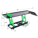 Air Hydraulic Motorcycle Lift 1000 Lb. Capacity Mobile ATV/Motorcycle Table Heavy Duty Manual/Pneumatic Jack with Removable Ramp