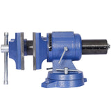 5" Multi-Jaw Rotating Bench Vise Multipurpose 360-Degree Rotation Clamp on Vise with Swivel Base and Head 5inch--Blue