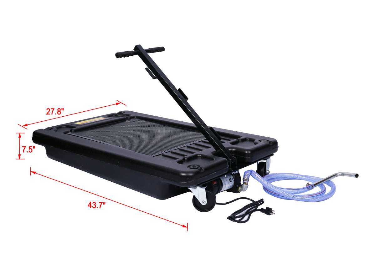 17 Gallon Low Profile Oil Drain Pan with Electric Pump