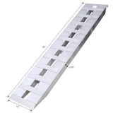 1 Pair Heavy-Duty Ramps with Top Hook Attaching End Universal Loading 60" X 12" 6600 LBS Aluminum--Silver