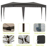 10'x20' EZ Pop Up Canopy Tente pliante de fête portable d'extérieur avec 6 parois latérales amovibles + sac de transport + 6 sacs de poids Beige noir