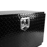 30 Inch Aluminum Stripes Plated Tool Box Pick Up Truck Bed RV Trailer Waterproof Square Storage Organizer na may Lock at Keys Black 30"(30.1"×17.1"×17.9")