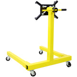 Engine Stand 1250 LBS Capacity 360 Degree Adjustable Mounting Head 4 Ball-Bearing Swivel Caster Wheels Heavy-Duty Square Steel Frame--Yellow