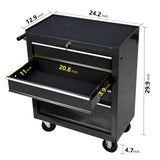 4 Drawers Multifunctional Tool Cart with Wheels Black