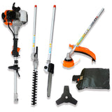 4 in 1 Multi-Functional Trimming Tool 52CC 2-Cycle Garden System with Gas Pole Saw Hedge Grass Trimmer and Brush Cutter EPA Compliant