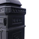 Mailbox Residential The Court Large-Capacity Letter Box Garden Floor Safety Outdoor Rainproof Postbox Statue--Black