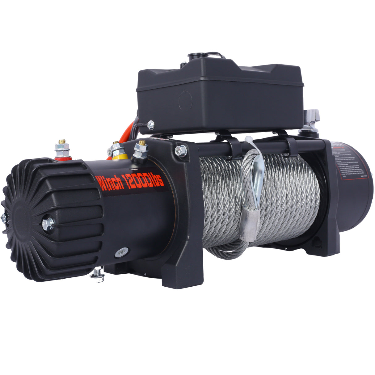 12V 12000LB Electric Winch Towing Trailer Steel Cable Off Road Waterproof Wire Cable for Truck UTV ATU SUV