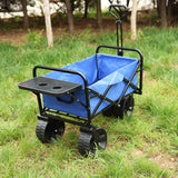 Klappbarer Gartenwagen, Einkaufswagen, Strandwagen, blaues Metall