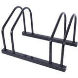 2 Bike Floor Bike Stand Parking Rack Garage Storage Indoor/Outdoor 22-28" Wheel Max Lapad ng Gulong 2.15" Black Painted